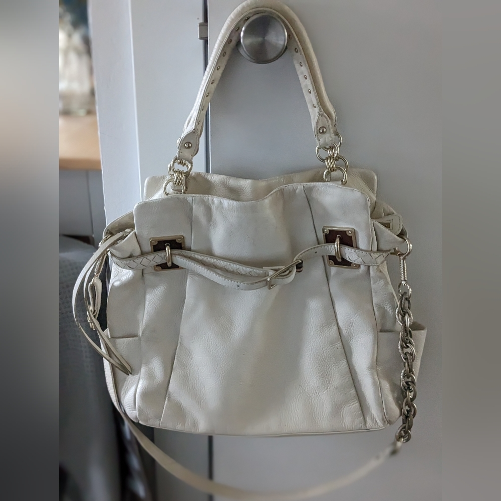 Elliot Lucca , ivory leather handbag